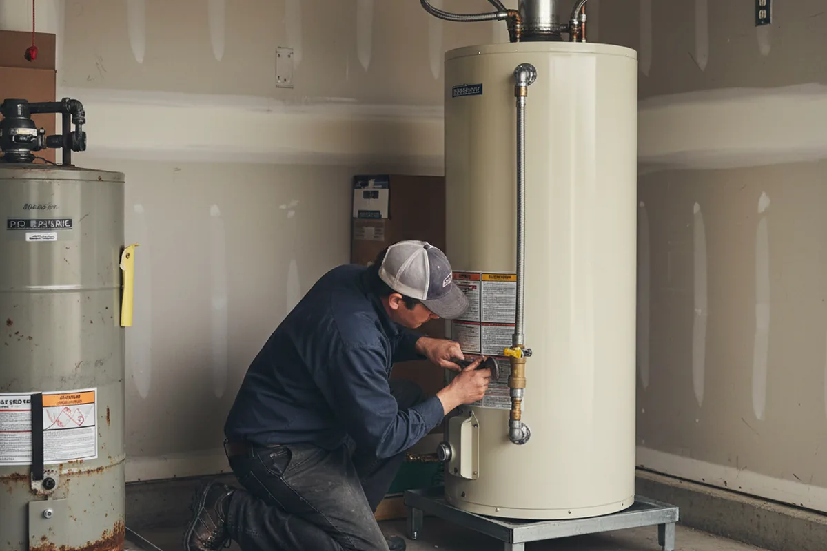 Water heater and shutoff valve replacement in Metropolis