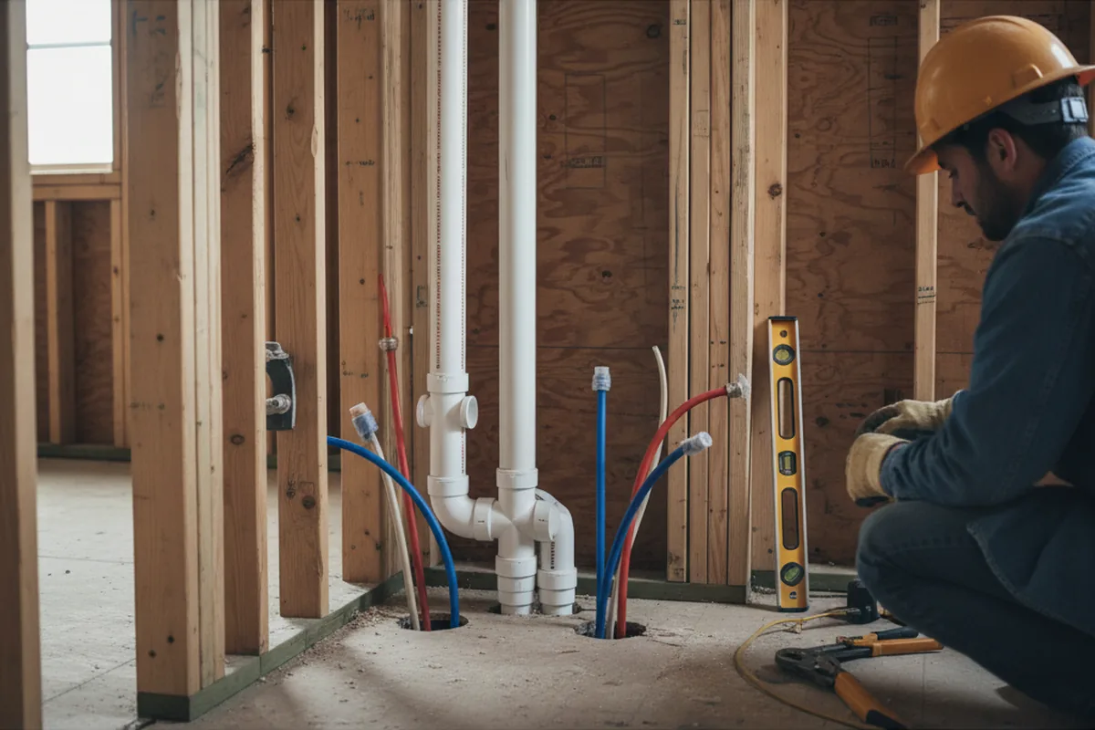 Drain and supply rough-in during Garbage Disposal Repair in Metropolis